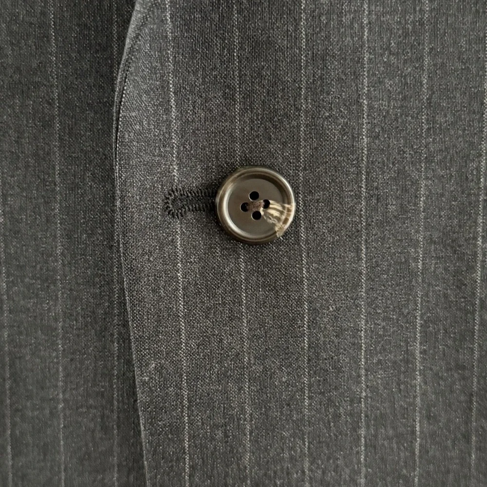 Polo University Club Ralph Lauren Suit Jacket Mens 41 Short Gray Pinstripe‎ Wool